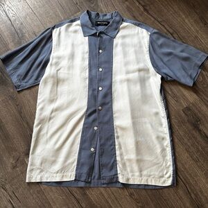 Stylish Blue and Cream Button Down Shirt